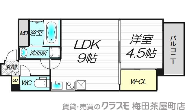 片町の完工年月(2019年6月)築の賃貸マンションの間取り