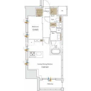 ザ・パークハビオ谷町六丁目クロスの間取り
