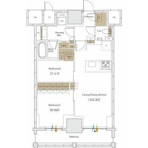 ザ・パークハビオ谷町六丁目クロスの間取り