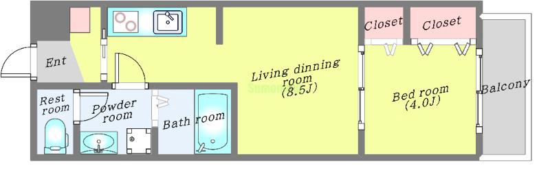シャトーウィング連坊の間取り