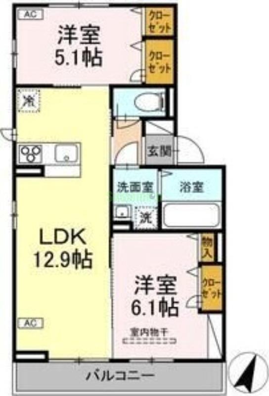 クレージュ大和町の間取り