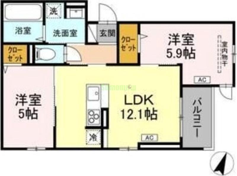 セレスティア大和町の間取り