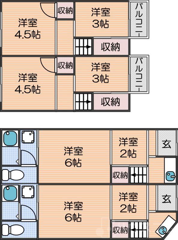 住之江3丁目連棟貸家の間取り