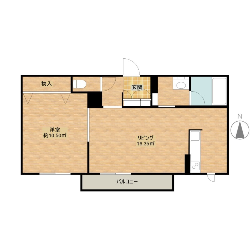 本町の完工年月(2022年1月)築の賃貸マンションの間取り