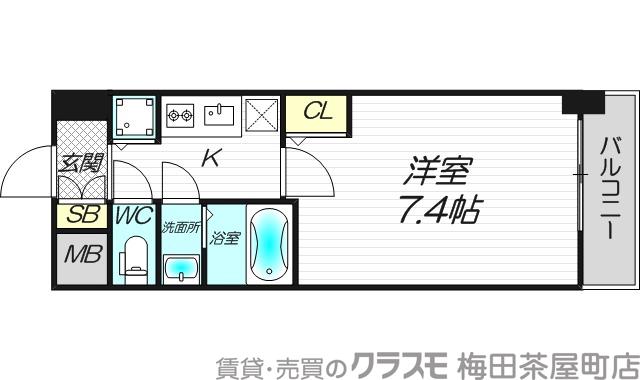 江坂町の完工年月(2019年3月)築の賃貸マンションの間取り