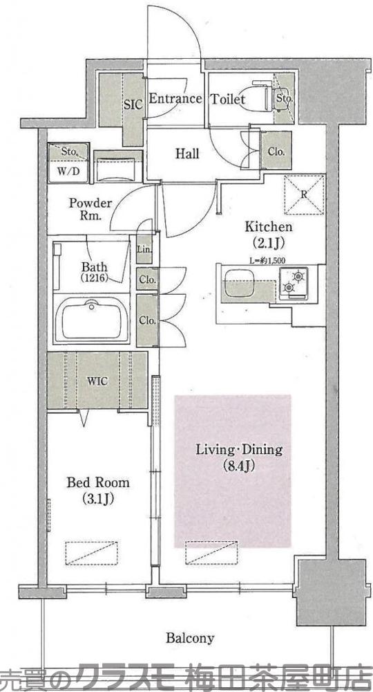 同心の完工年月(2019年8月)築の賃貸マンションの間取り
