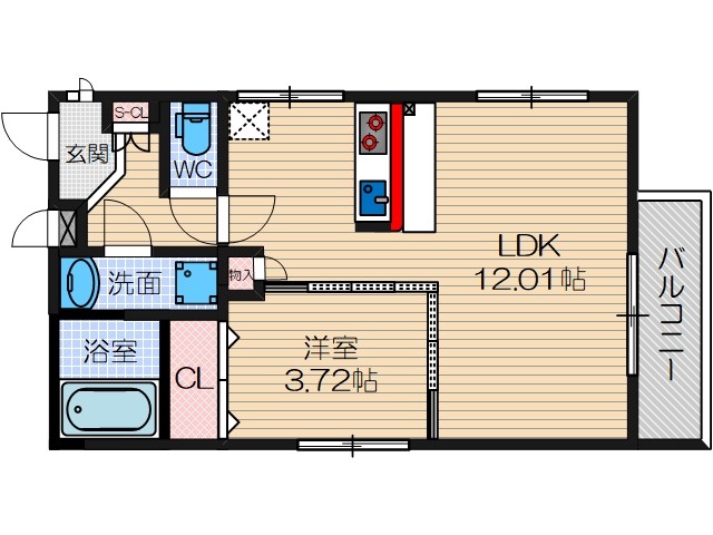 春日の完工年月(2020年5月)築の賃貸マンションの間取り