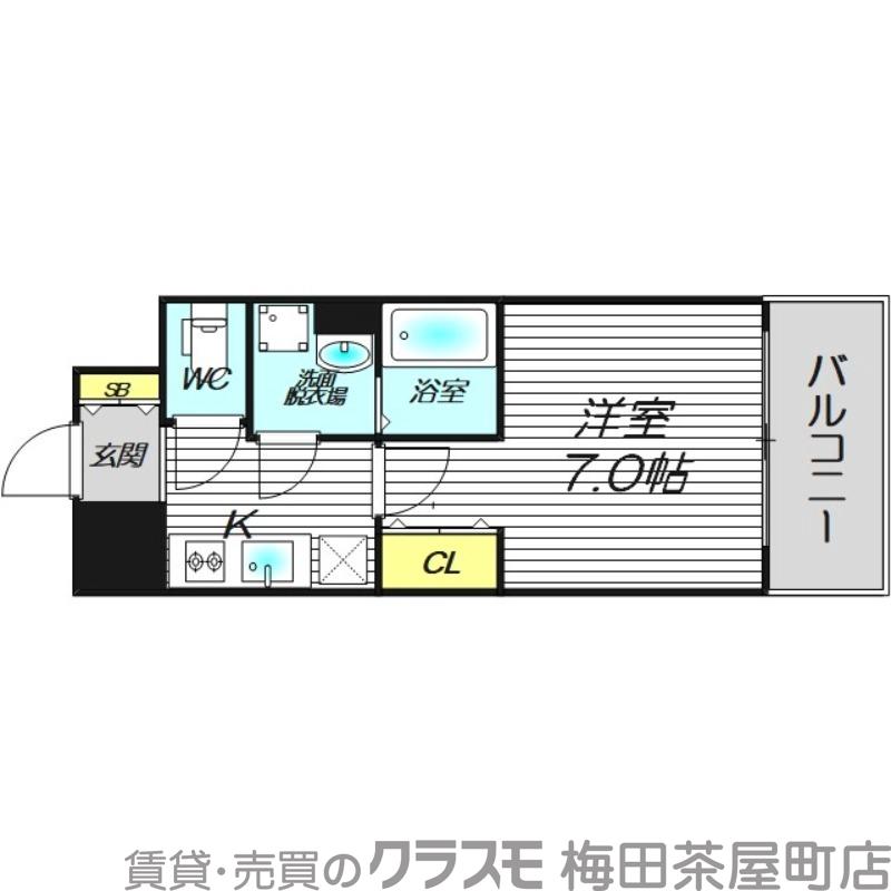レジュールアッシュ梅田北の間取り