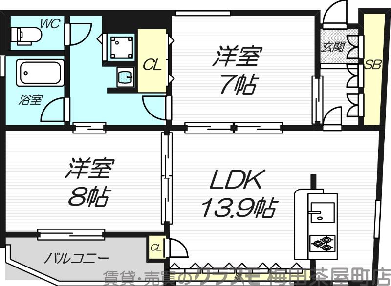 西中島の完工年月(2008年3月)築の賃貸マンションの間取り