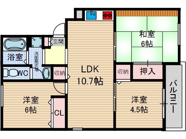 アリュールKOKUBOの間取り