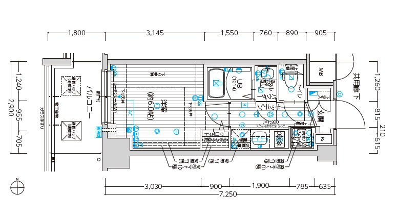 西院矢掛町の完工年月(2026年2月)築の賃貸マンションの間取り