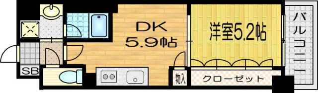 高辻堀川町の完工年月(2021年2月)築の賃貸マンションの間取り