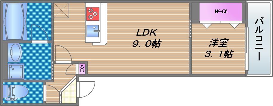 シティレジデンス鶴橋(シティレジデンスツルハシ)の間取り