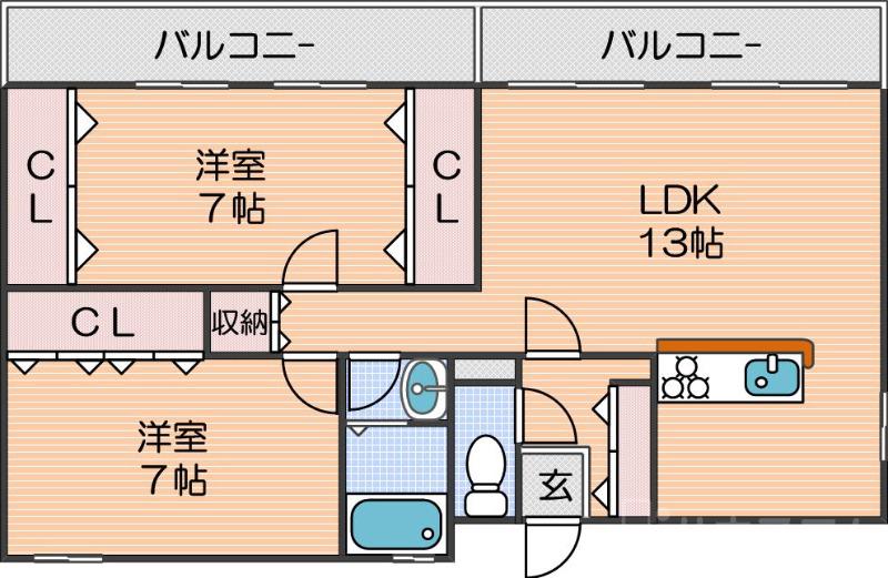 清水丘ホワイトハウスの間取り