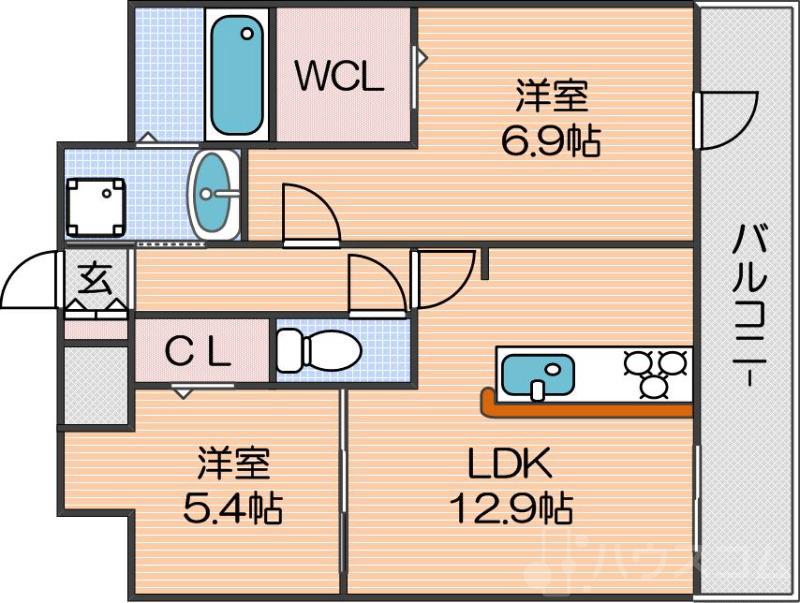 D-room帝塚山の間取り
