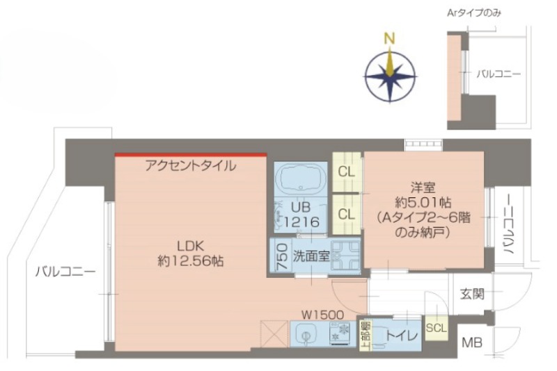 プレジオ玉造の間取り