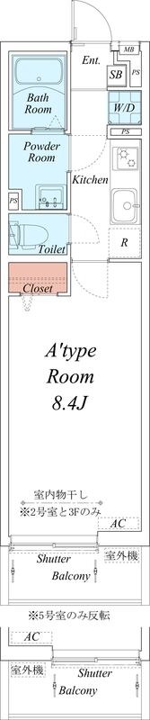 長岡の完工年月(2019年3月)築の賃貸マンションの間取り