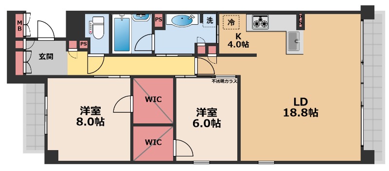 郭巨山町の完工年月(2017年7月)築の賃貸マンションの間取り
