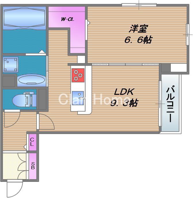 ラルジュ東中浜の間取り