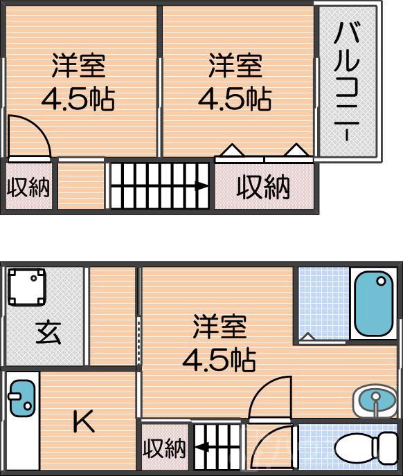 千本中借家2の間取り