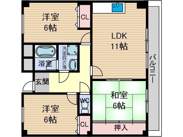 サンハート南茨木の間取り