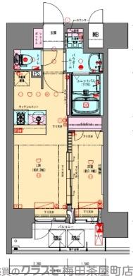 立売堀の完工年月(2021年3月)築の賃貸マンションの間取り