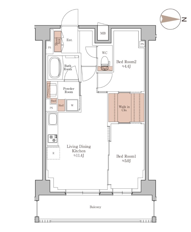 壬生坊城町の完工年月(2026年3月)築の賃貸マンションの間取り