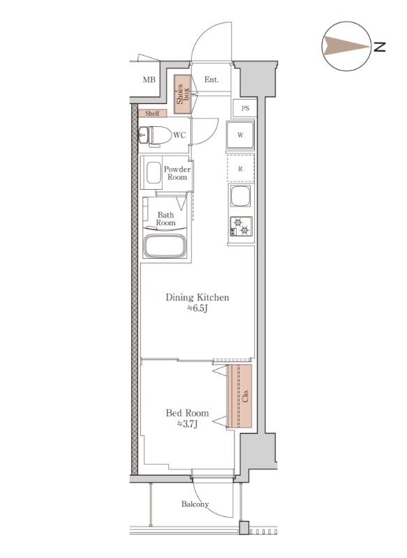 壬生坊城町の完工年月(2026年3月)築の賃貸マンションの間取り
