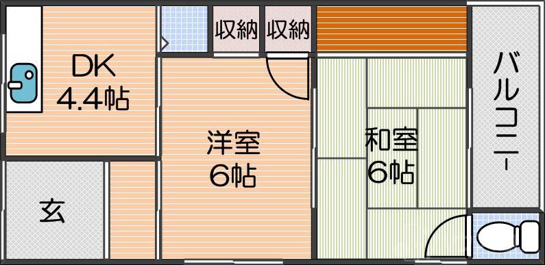 千本南の完工年月(1973年1月)築の賃貸一戸建ての間取り