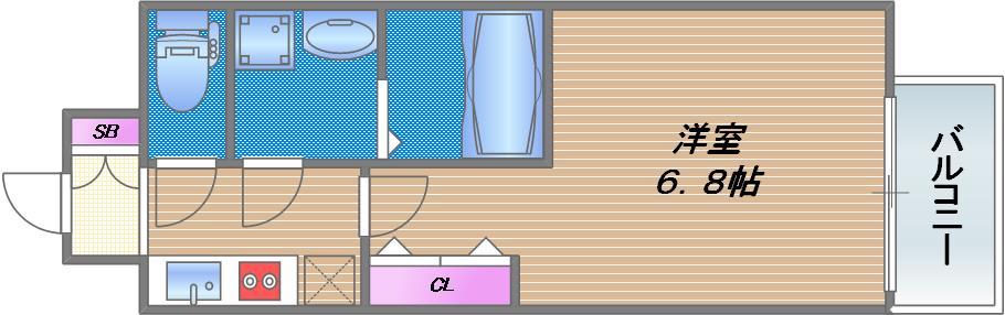 レジュールアッシュ玉造の間取り