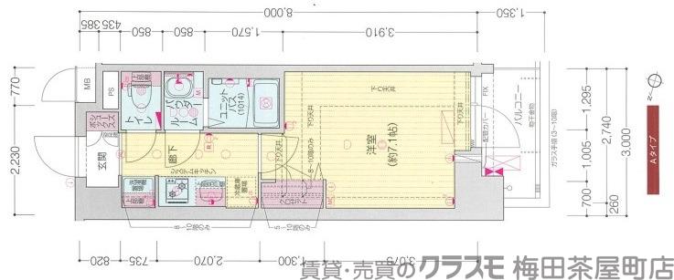 西中島の完工年月(2022年1月)築の賃貸マンションの間取り