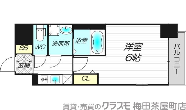 エスリード大阪ザ・ルクスの間取り