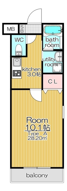 田中玄京町の完工年月(2020年2月)築の賃貸マンションの間取り