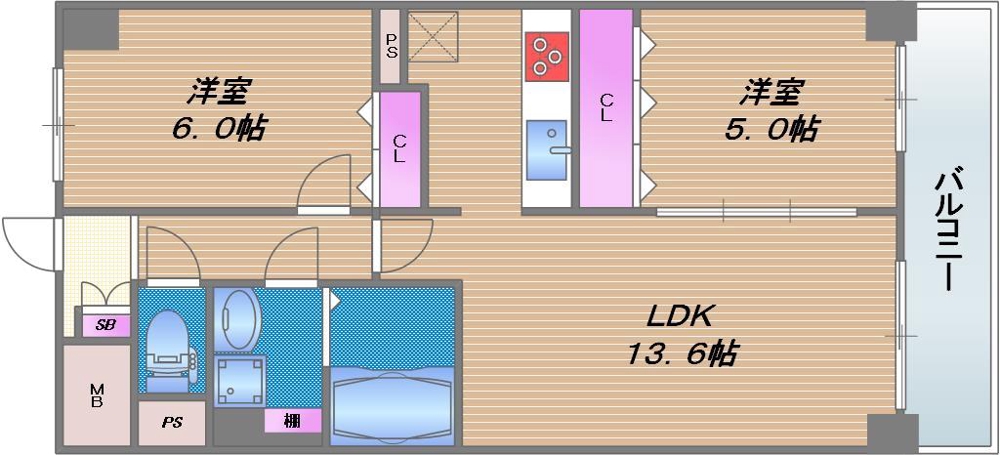 F-TAMATSUKURIの間取り