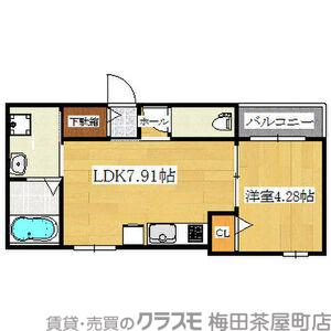 加島の完工年月(2021年5月)築の賃貸アパートの間取り