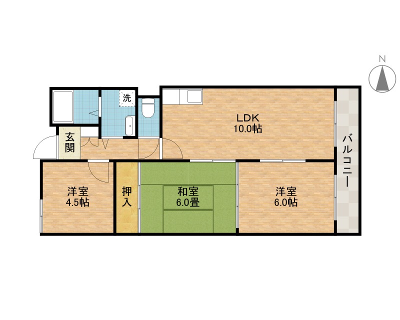 青葉丘北の完工年月(1985年5月)築の賃貸マンションの間取り