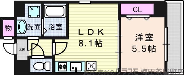 江坂町の完工年月(2012年1月)築の賃貸マンションの間取り