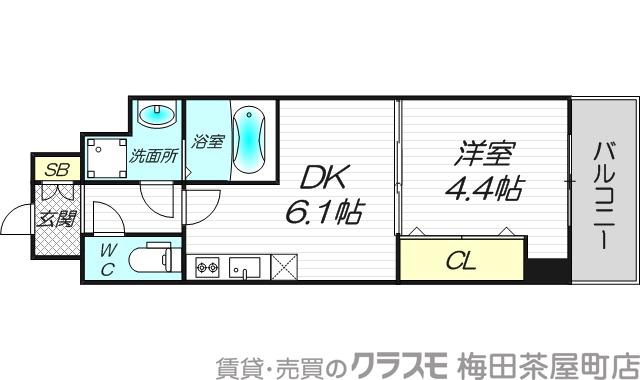 ライブガーデン江坂Ⅸの間取り