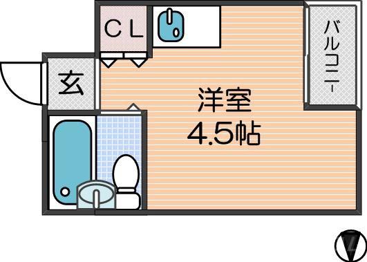 ビバリーヒルズ岸里東の間取り