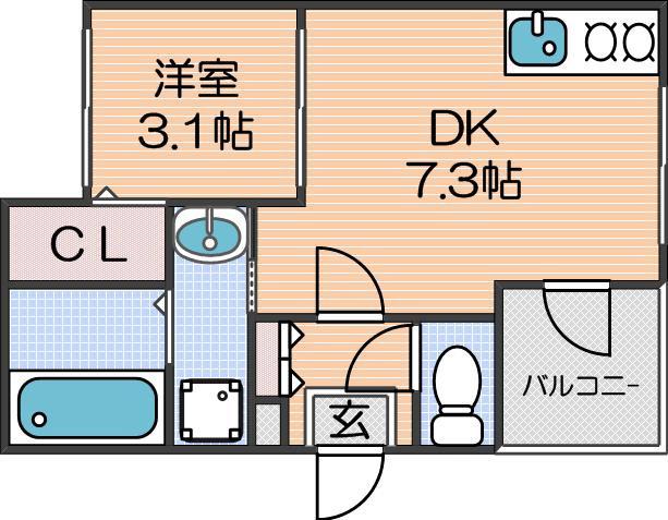 山之内の完工年月(2026年1月)築の賃貸アパートの間取り