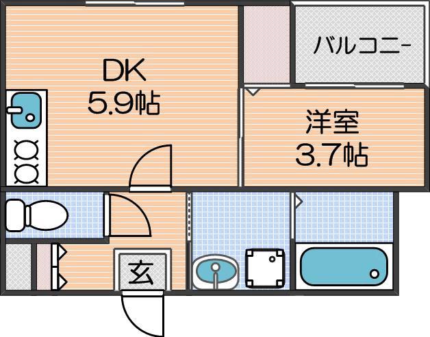 山之内の完工年月(2026年1月)築の賃貸アパートの間取り