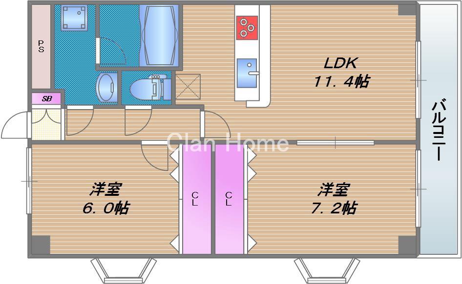 グランデア玉造本町の間取り