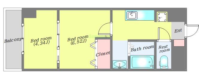 アスコット河原町駅前の間取り