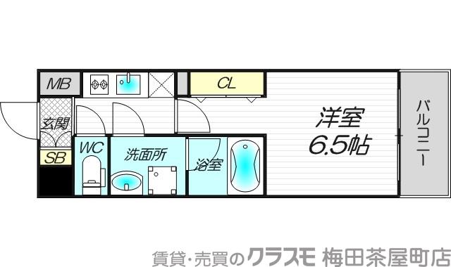 セイワパレス梅田茶屋町の間取り