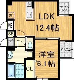 蟷螂山町の完工年月(2014年3月)築の賃貸マンションの間取り