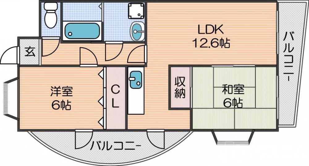 ペガサスII番館住之江の間取り