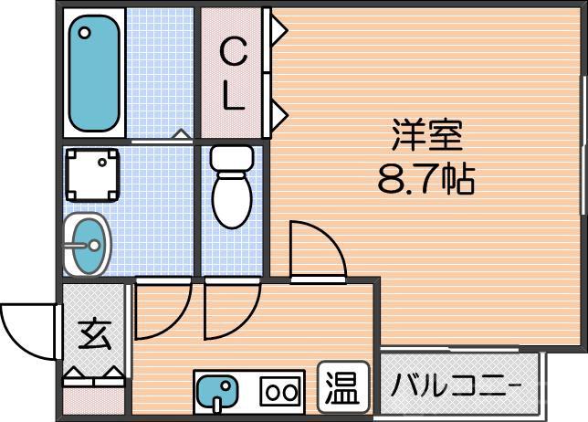 F maison 遠里小野Ⅱ番館の間取り