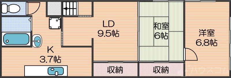 中加賀屋の完工年月(1971年3月)築の賃貸マンションの間取り