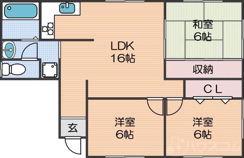 南津守の完工年月(1969年5月)築の賃貸マンションの間取り