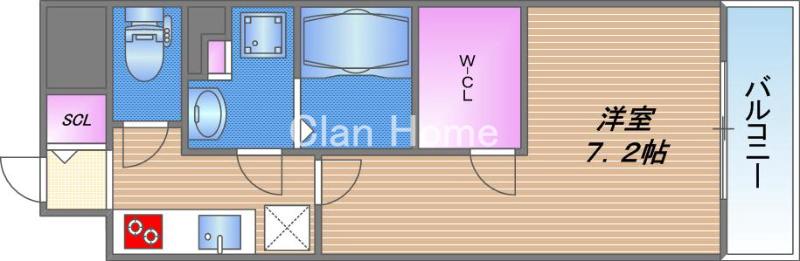 プレサンス堺筋本町エグゼブランの間取り